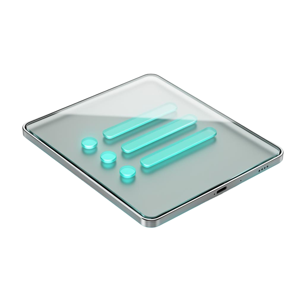 Glass tablet displaying obligations checklist