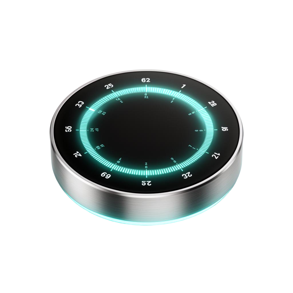 Calendar dial with glowing countdown ring