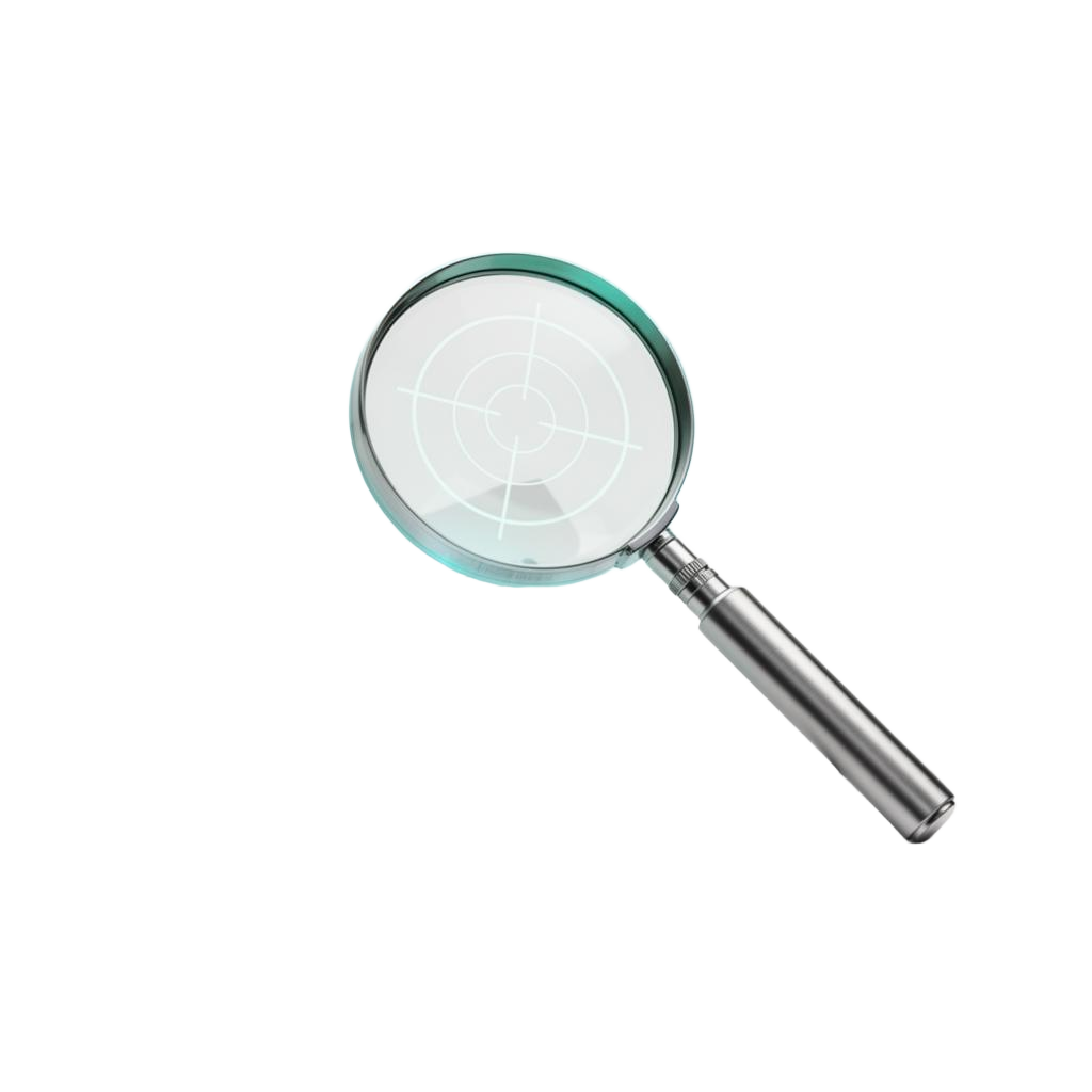 Glass magnifier with radar sweep over a contract